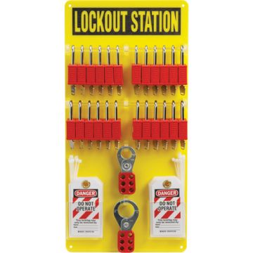 Lockout Board with Keyed Alike Nylon Safety Lockout Padlocks