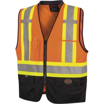 Zip-Front Bi-Colour Safety Vest