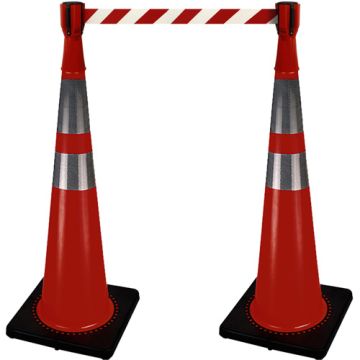 Traffic Cone Topper with 10' Barricade Tape