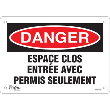 "Espace clos" Sign