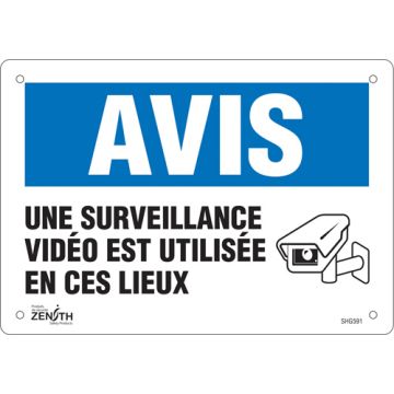 "Surveillance vidéo" Sign