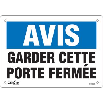 "Porte fermée" Sign