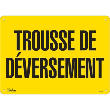 "Trousse de déversement" Sign