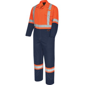 2-Tone Safety Coveralls with Zipper Closure