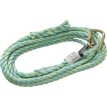 Vertical Lifeline Rope with Anchor End Carabiner & Trailing End Back Splice