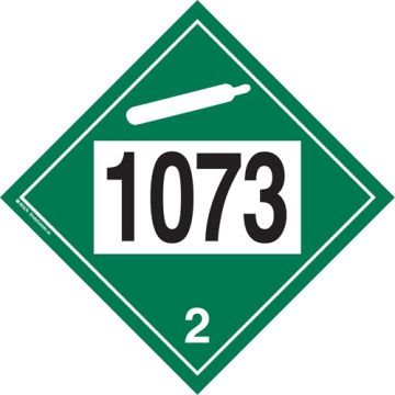 1073 Liquefied Oxygen Non-Flammable Gas TDG Placard