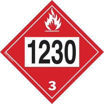 1230 Methanol TDG Placard