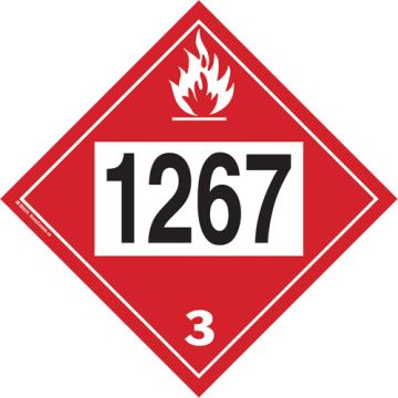 1267 Petroleum Crude Oil Flammable Liquid TDG Placard