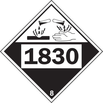 1830 Sulphuric Acid Corrosive Materials TDG Placard