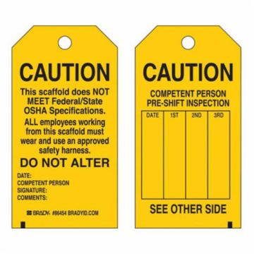 Scaffold Safety Tags