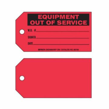 "Equipment Out of Service" Tags