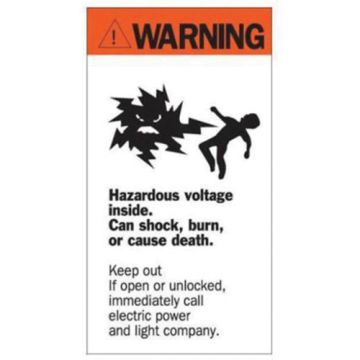 "Warning Hazardous Voltage" Sign