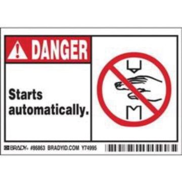 "Danger Starts Automatically" Sign