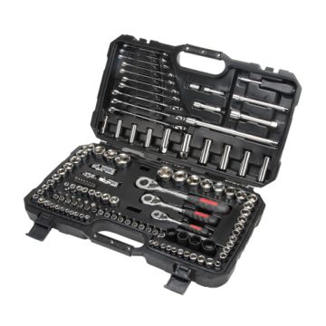 11/4", 3/8" & 1/2" Drive SAE/Metric Socket & Wrench Set