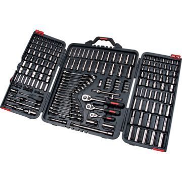 1/4", 3/8" & 1/2" Drive SAE/Metric Socket & Wrench Set