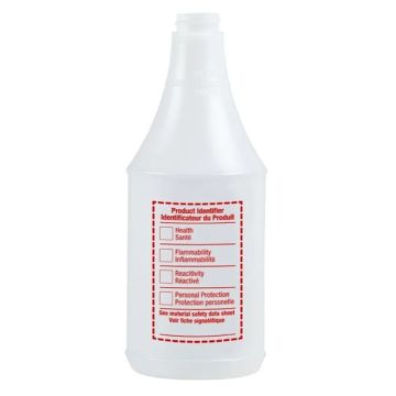 Spray Bottle, Round with WHMIS Label, 24 oz.