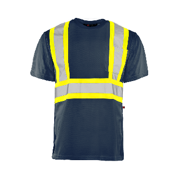 Safety T-Shirt: Navy Polyester Birdseye Knit