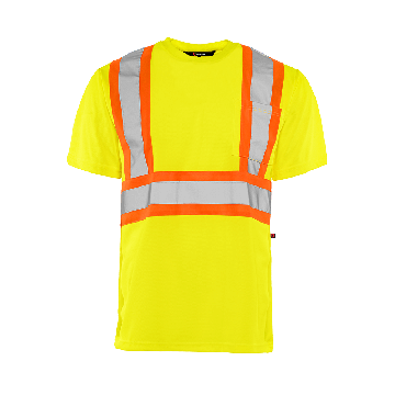 Safety T-Shirt: Hi-Vis Yellow Polyester Birdseye Knit