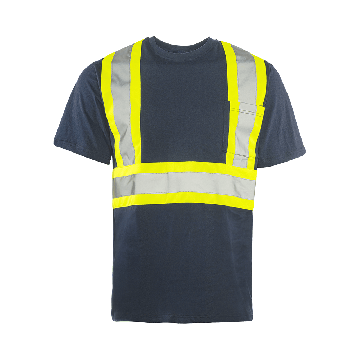 Safety T-Shirt: Navy 100% Cotton Knit