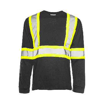 Safety Shirt: Long Sleeve Black 100% Cotton