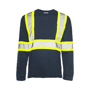 Safety Shirt: Long Sleeve Navy 100% Cotton