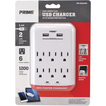 Prime® USB Charger with Surge Protector